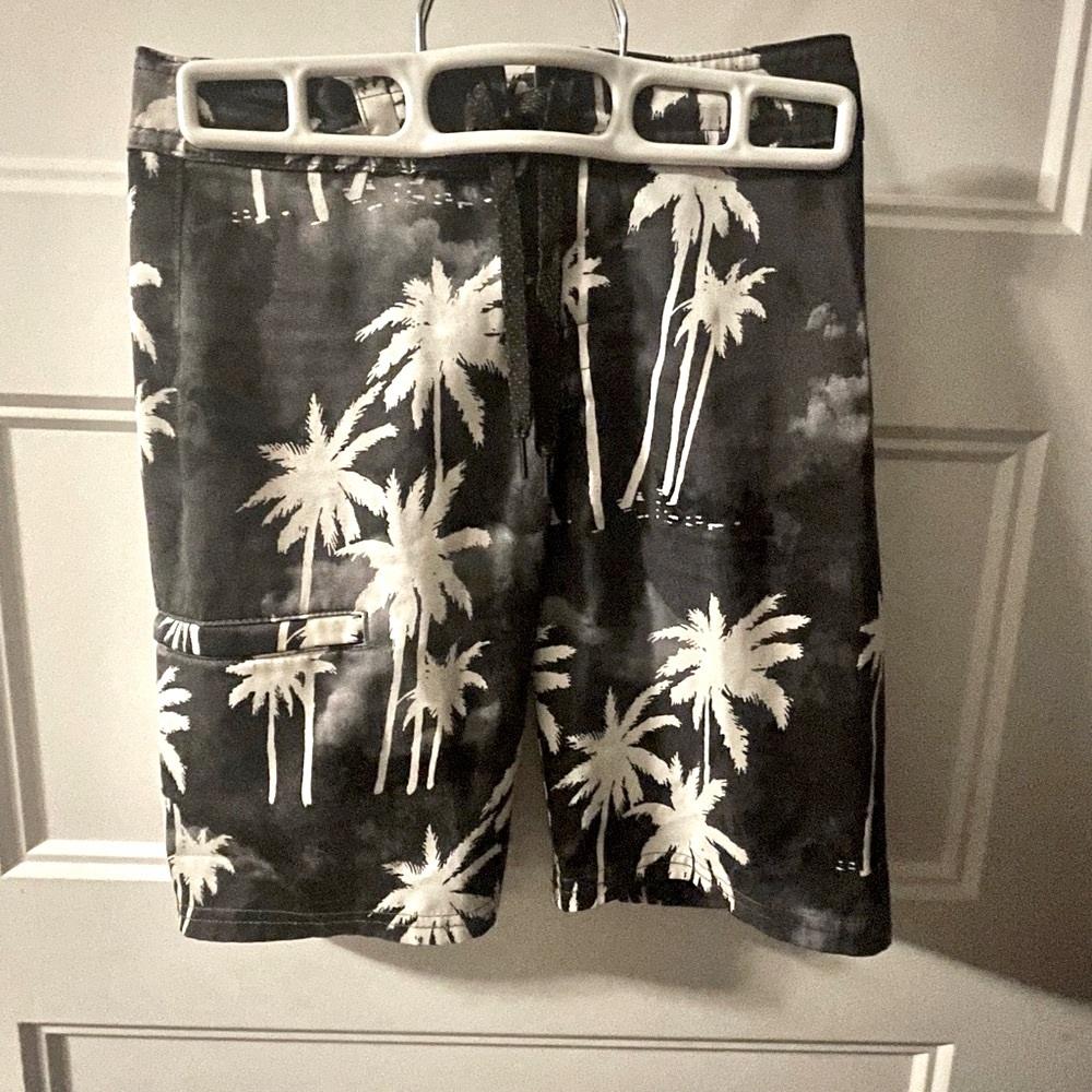 Tropical Palm Print Cargo BoardShorts for boys US 8y
